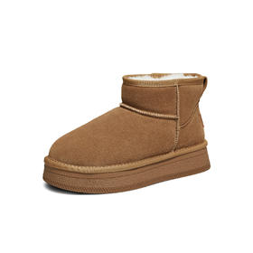 【云粉节】BF楼百思图2025冬季新款加绒加厚厚底雪地靴棉鞋女短靴DK661DD5吊牌价699.现价350