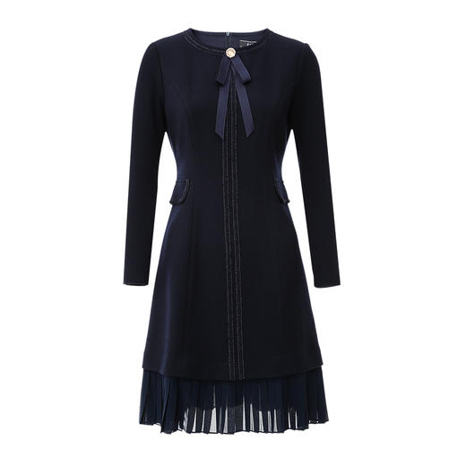 EITIE爱特爱冬季新品高腰修身显瘦裙摆拼接气质优雅连衣裙7607316 商品图10