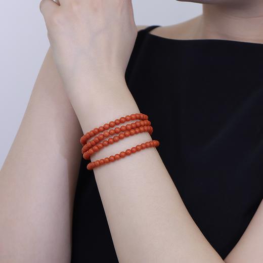 【挚友限定】满色肉柿子红保山南红多圈珠链 商品图5