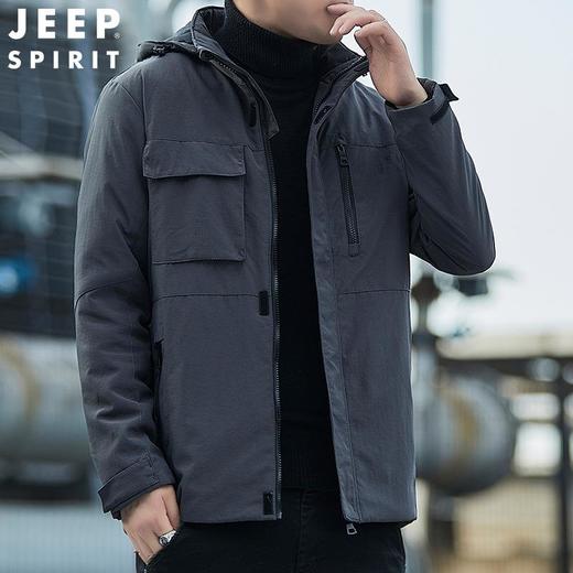 JEEP SPIRIT男士冬季棉服加绒加厚保暖可脱卸帽休闲外套HL8111B 商品图3