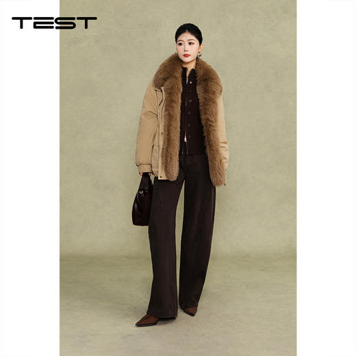 冬上新白鸭绒保暖气质轻奢狐狸毛领皮草2254157 商品图1