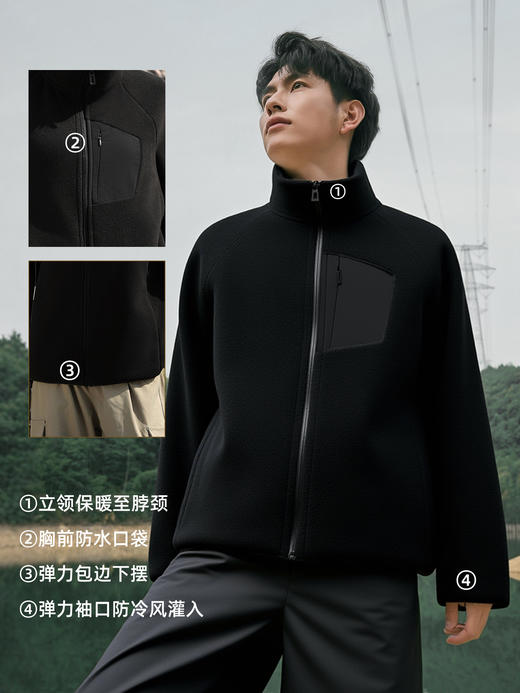 【特价79元】男女新款户外运动立领保暖休闲百搭开衫抓绒上衣 摇粒绒外套秋冬季 商品图6