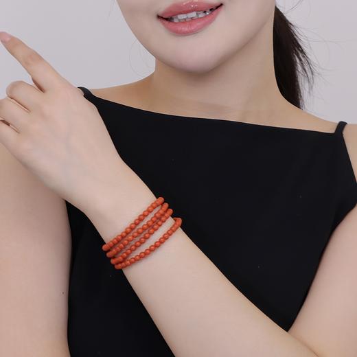 【挚友限定】满色肉柿子红保山南红多圈珠链 商品图6