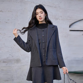 奢姿大码女装2025冬季西装外套胖妹妹百搭职业装气质休闲西服上衣9954394361A