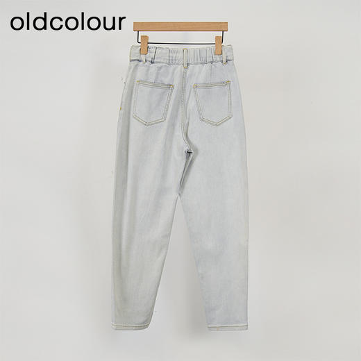 oldcolour欧珂春秋季简约休闲纯色水洗牛仔长裤女BR13112235 商品图6