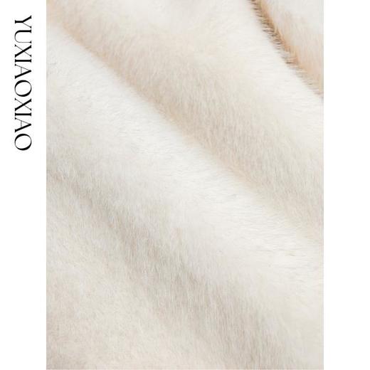 余潇潇【雪国之约】下摆袖口荷叶边圆领外套配可拆卸珍珠蝴蝶结胸针 商品图2