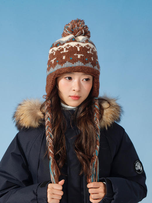 韩版百搭费尔岛辫子针织帽-纪念日百货门店同款166745504 商品图0