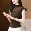 网纱镂空打底背心上衣，打底衫纯色修身显瘦小衫KQL-E46N2025 商品缩略图0
