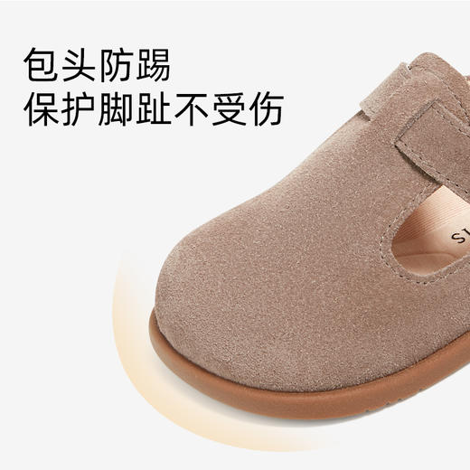 泰兰尼斯秋季新款儿童学步鞋女童包头软底复古宝宝皮鞋T03T4C5410 商品图1