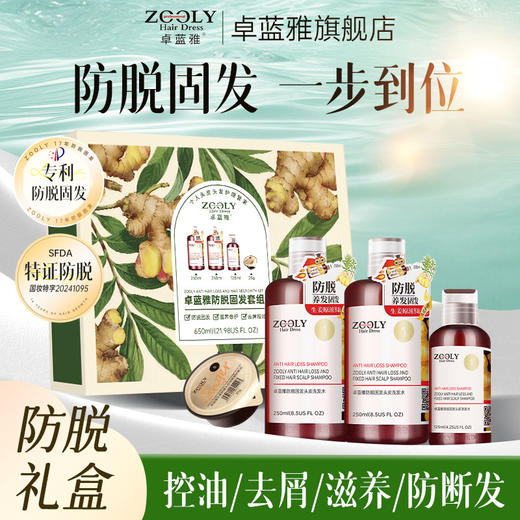 定制【礼盒装49元】防脱固发套组防脱洗发水250ml*2+洗发水125ml+按摩膏25ml 商品图0