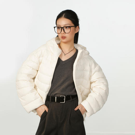 百搭气质极简带帽排骨羽绒服-纪念日百货门店同款168095533 商品图0