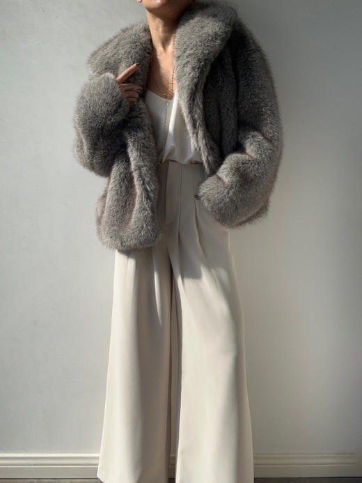 Running Closet｜仿貂毛外套 [ 灰 仿皮草 ] 【LCM】 商品图7