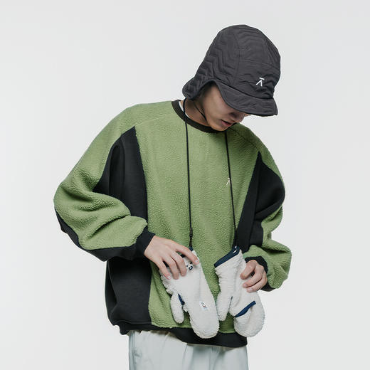 【活动】ACMEITEM爱棵米 秋冬休闲拼接摇粒绒圆领卫衣保暖宽松上衣男女【该商品不支持用券】 商品图2