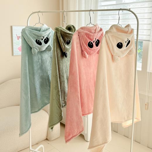 自然醒带帽披肩毯子熊猫和熊午休毯带帽毯JY 商品图14