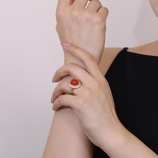 【挚友限定】重工镶 | 果冻红南红&钻石戒指 商品图5