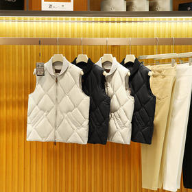 【老钱风！过万级高奢】克轻面料+90鸭绒！2025秋冬男士针织拼接羽绒马甲背心！