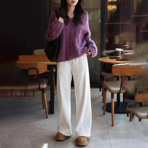 【Beau Muse】时尚潮流休闲百搭山羊绒蚕丝微喇休闲裤XXK 商品图1