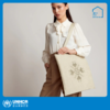心艺手作：十字纹刺绣亚麻布包 Embroidered linen tote in grey 商品缩略图0