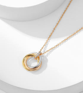 卡家cart#小号镶钻trinity项链