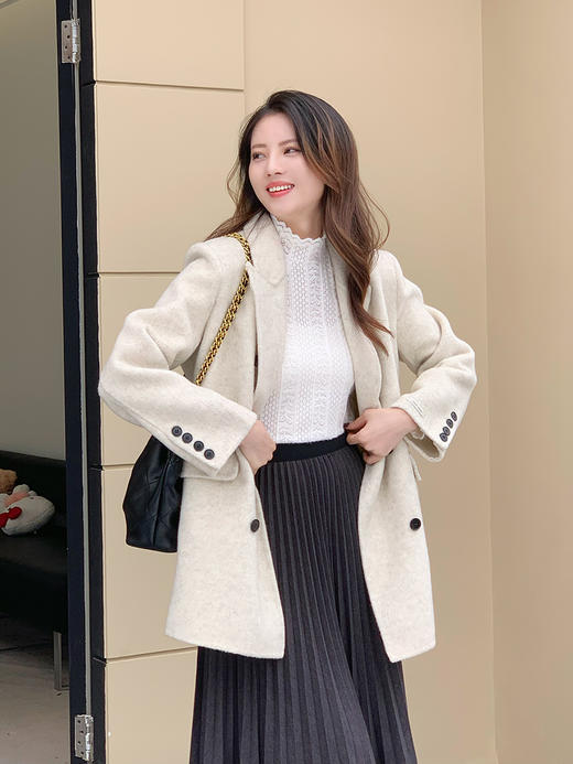 【百图lulu定制】【预售7天发】【一手长双面呢】随性 自在 羊毛双面呢大衣 商品图5