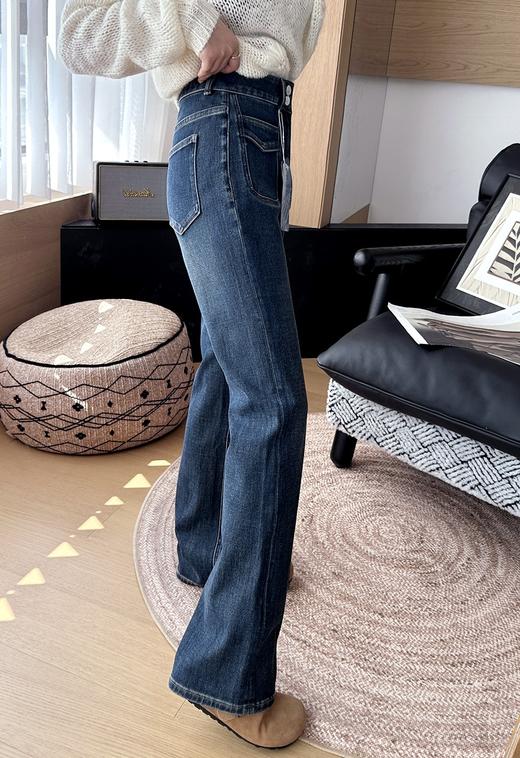 四季款升级两粒扣高腰360°四面超弹土耳其微喇牛仔裤 商品图9