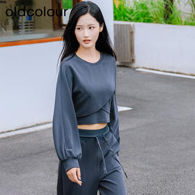 oldcolour欧珂春秋季纯色短款简约休闲长袖T恤女BQ330202A3
