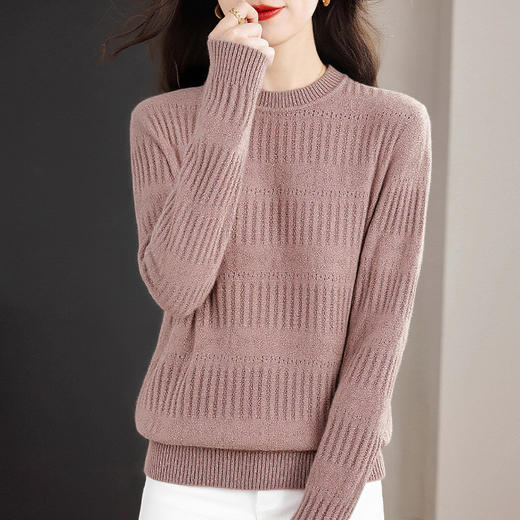 大码毛衣女秋冬季圆领打底衫宽松显瘦套头针织衫女士长袖上衣洋气 商品图4