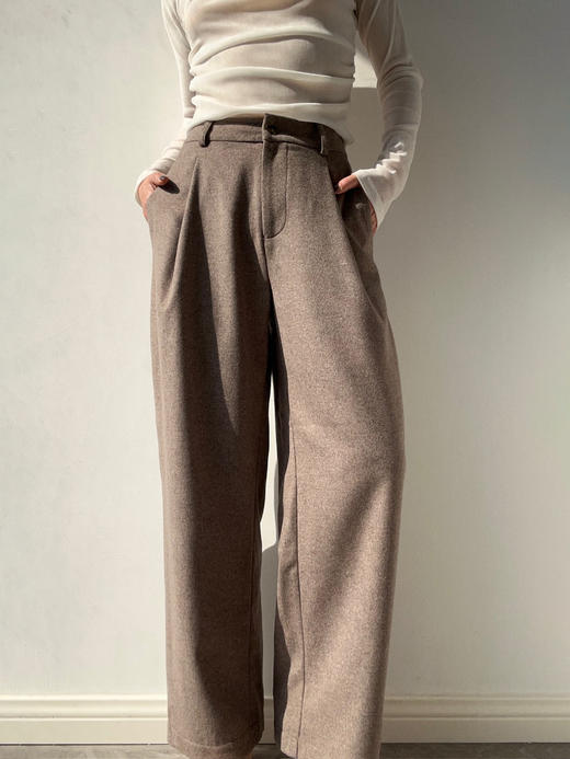 Running Closet｜前褶弯刀小脚裤 [ 驼 真丝羊毛 ] 【LCM】 商品图4