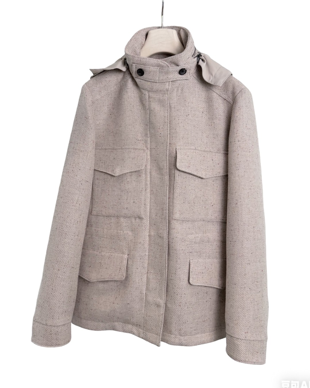 女款麻棉口袋立领外套zh015