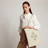 心艺手作：十字纹刺绣亚麻布包 Embroidered linen tote in grey 商品缩略图3