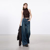三彩2026春季新款摩登牛仔裤高腰宽松拖地长裤复古显瘦阔腿裤M 商品缩略图1