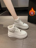 【健爪茵真皮高帮厚底小白鞋】✅5cm增高厚底，直接解锁“腿长一米八”直视感！！！ ✅高弹柔韧橡胶防滑底，像踩棉花超软超舒适！-HFDJ 商品缩略图1