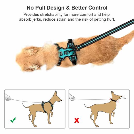 PHILORN宠物牵引绳 狗狗防爆冲可调节背心  带反光标识 商品图3