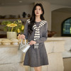 奢姿大码女装2025冬季减龄条纹披肩设计圆领两件套胖妹妹时尚套装9854991065 商品缩略图1