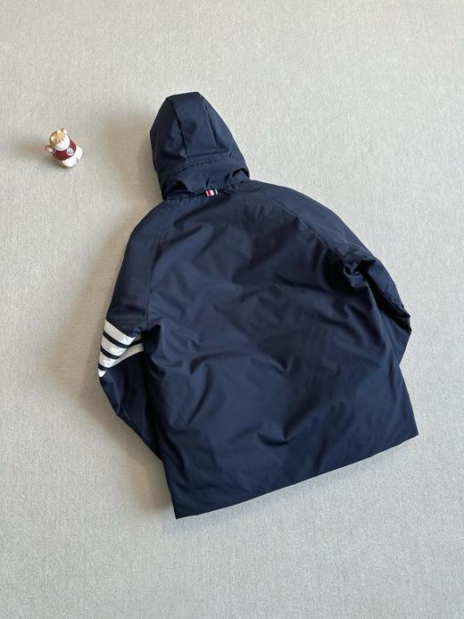 四杠荷包彩条80鹅绒羽绒男女同款加厚连帽羽绒服 商品图3