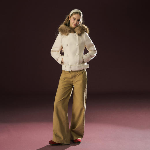 Ariseism 美式复古设计感可拆卸毛领外套女冬季新款 商品图3