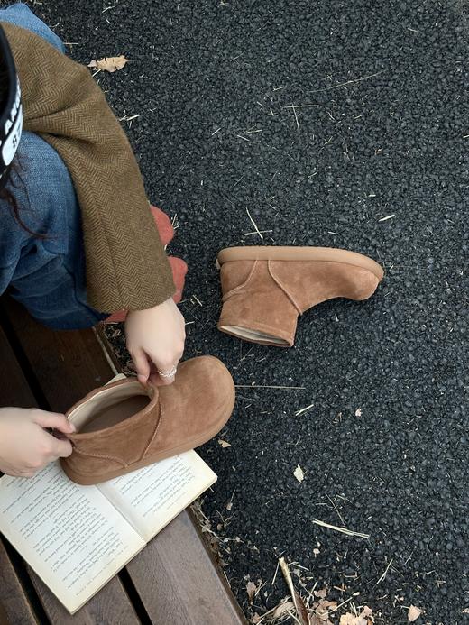 真皮牛反绒皮雪地靴2025年冬季新款靴子 可选单里/加绒款 保暖时尚百搭 商品图10