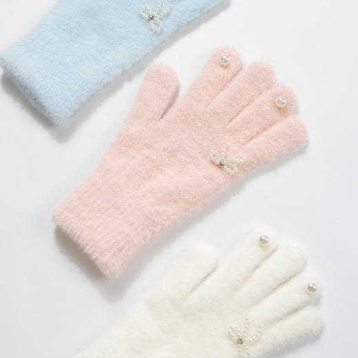珍珠针织女五指手套-纪念日百货门店同款165295417 商品图0
