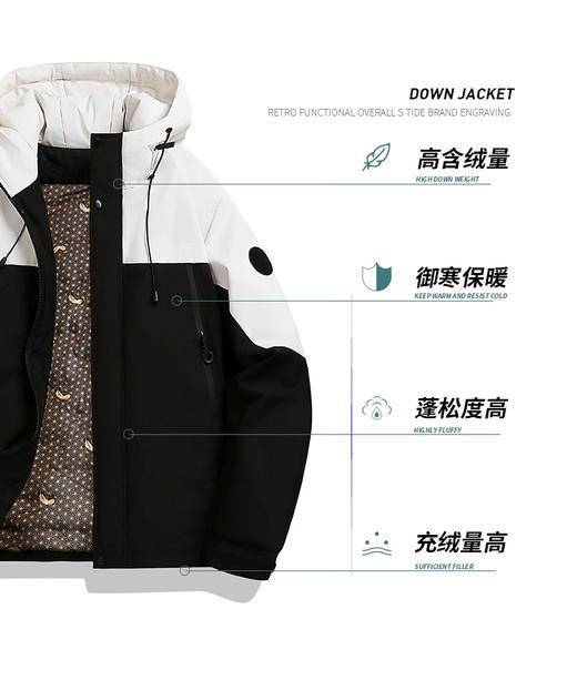 【易诗顿拼接撞色冲锋羽绒服款号099】-YCTX 商品图2