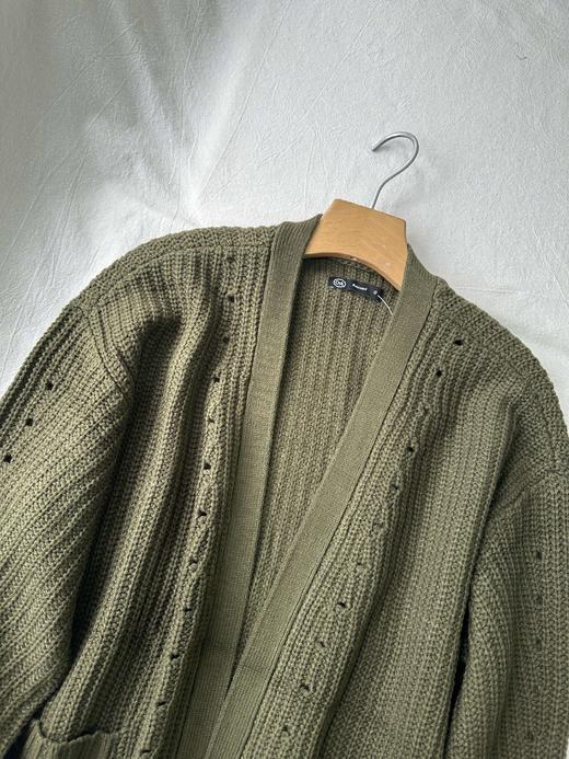 贝壳三 设计感破洞无扣针织开衫纯色宽松镂空女士毛衣外套C120531 商品图10