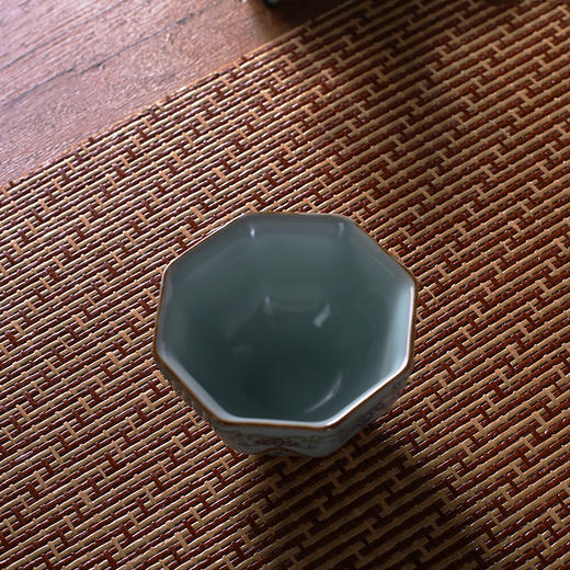 问鼎汝瓷天青/老款/直口八方杯（珐琅彩） 商品图1