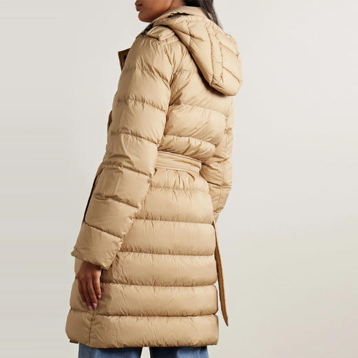 BURBERRY 巴宝莉 女士系带双排扣绗缝羽绒服 卡其色 8113175 B8626 商品图3