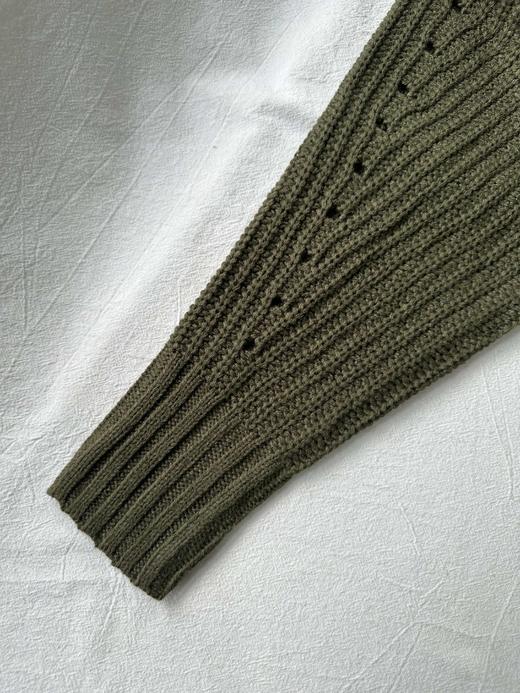 贝壳三 设计感破洞无扣针织开衫纯色宽松镂空女士毛衣外套C120531 商品图13