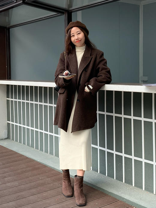 【百图lulu定制】【预售7天发】【一手长双面呢】随性 自在 羊毛双面呢大衣 商品图14