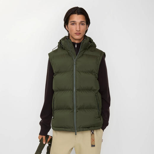 BURBERRY 巴宝莉 男士马术骑士徽标贴片可拆卸袖子的羽绒服 绿色 8110362 C1748 商品图2