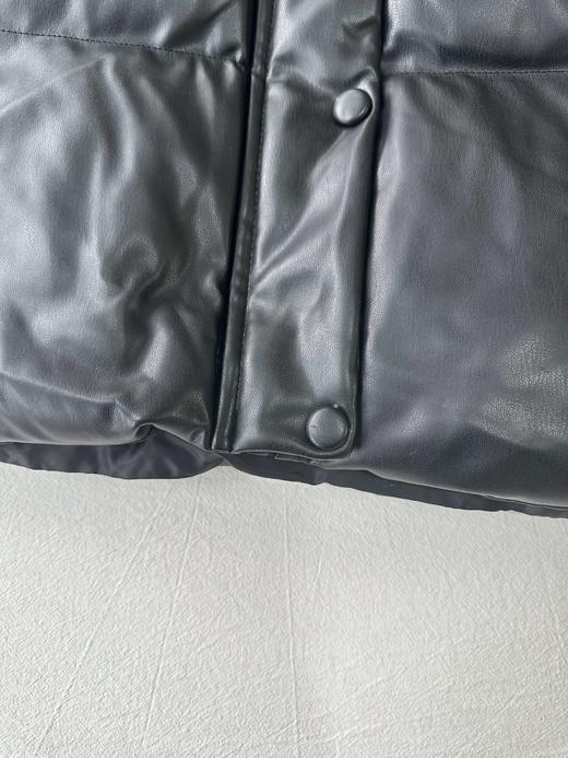 贝壳三 时尚立领PU皮加厚无袖外套马甲保暖百搭防风背心C120529 商品图6