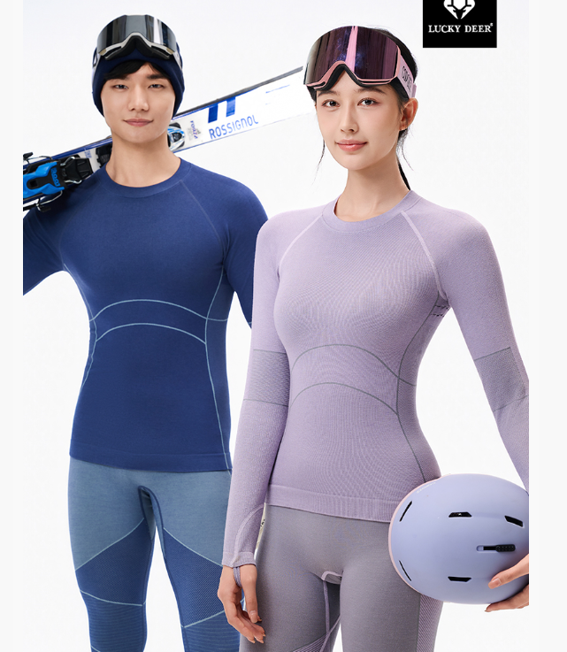 【99元一套】LUCKY DEER幸运鹿情侣款轻运动速干压缩保暖套装