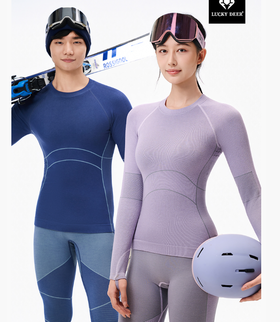 【99元一套】LUCKY DEER幸运鹿情侣款轻运动速干压缩保暖套装