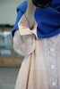MAKU textiles｜桃粉色衬衫领单排扣中长款古典连衣裙 商品缩略图11