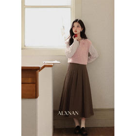 鹿向南「微风和弦」早秋针织马甲拼接衬衫女秋假两件气质毛衣上衣